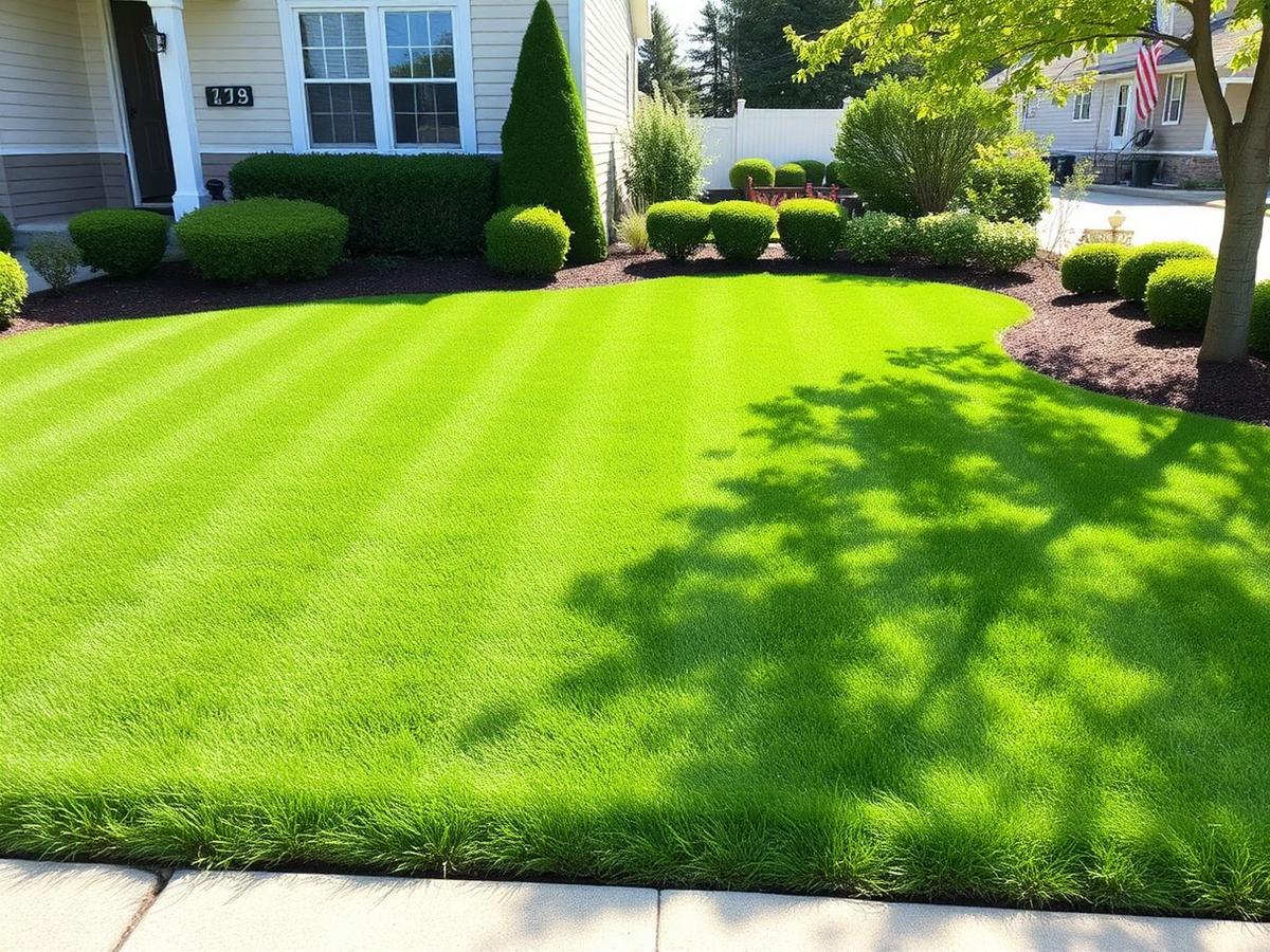 Overgrown yard → cleaned, mowed and edged — after